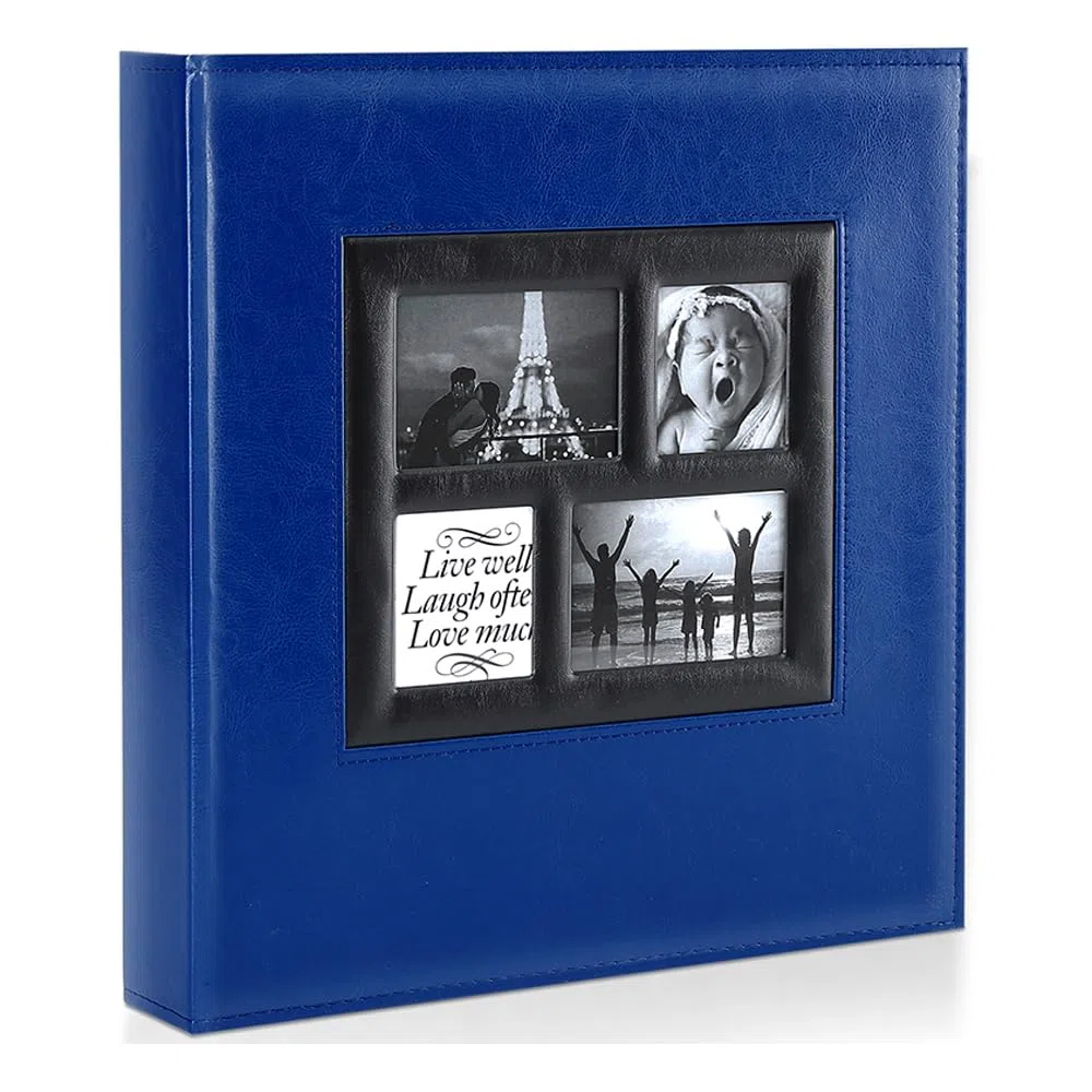 Ywlake Album Fotografico 10x15 1000 Tasche, Grande Cuoio Album Foto Portafoto Verticale Orizzontali Tascabile Tasca Blu