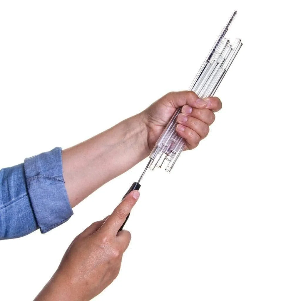 HALM Cannucce in vetro riutilizzabili - 50 pezzi dritti 15 cm - Cannucce per ristorazione, locale, bar, caffè, albergo - Lavabili in lavastoviglie - Cannucce di vetro