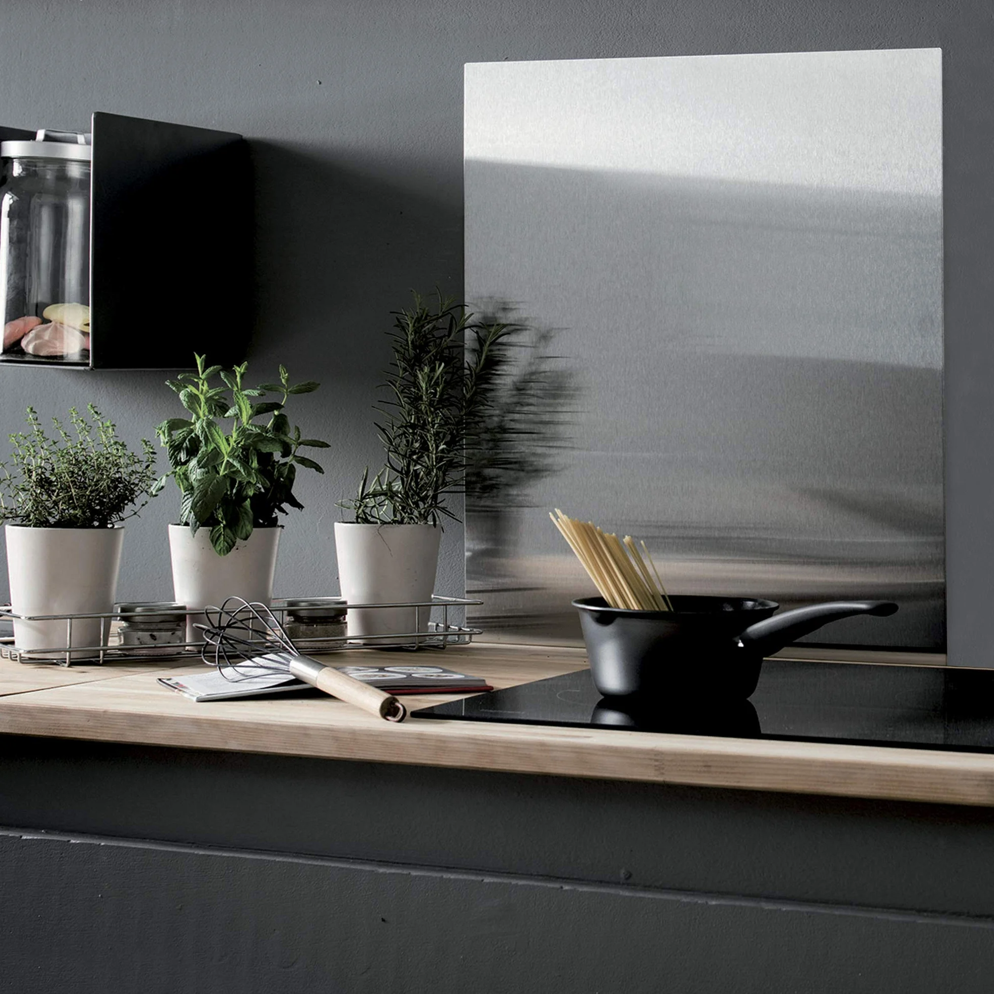 Compactor Splash Protezione per Pareti Cucina in Acciaio Inox XL 50x90 cm Cromato