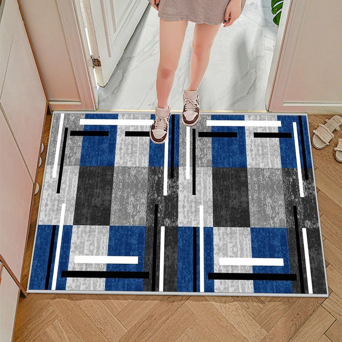 Tappeto Passatoia Corridoio Antiscivolo Tappeto per Cucina Lavabile Moderno Multiuso 80 x 100 cm Tappeto Corridoio Runner Ingresso Interno Lungo Tappeti per Soggiorno Camera da letto Entrata Bagno