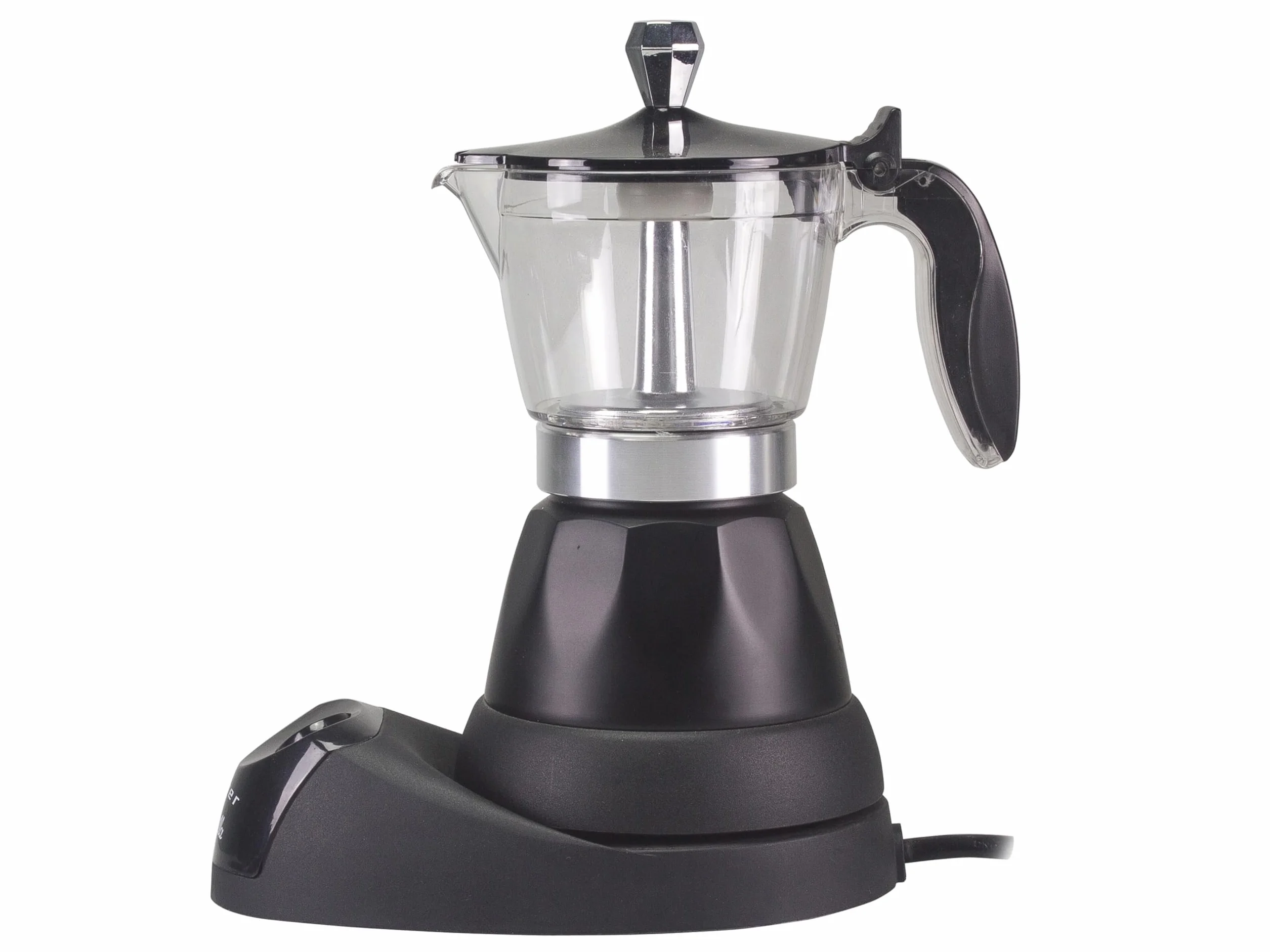 BEPER BC.040N Caffettiera Elettrica- Moka elettrica, Capacità 3 tazze, Riduttore 1 tazza, Mantenimento temperatura per 30' min, Nera