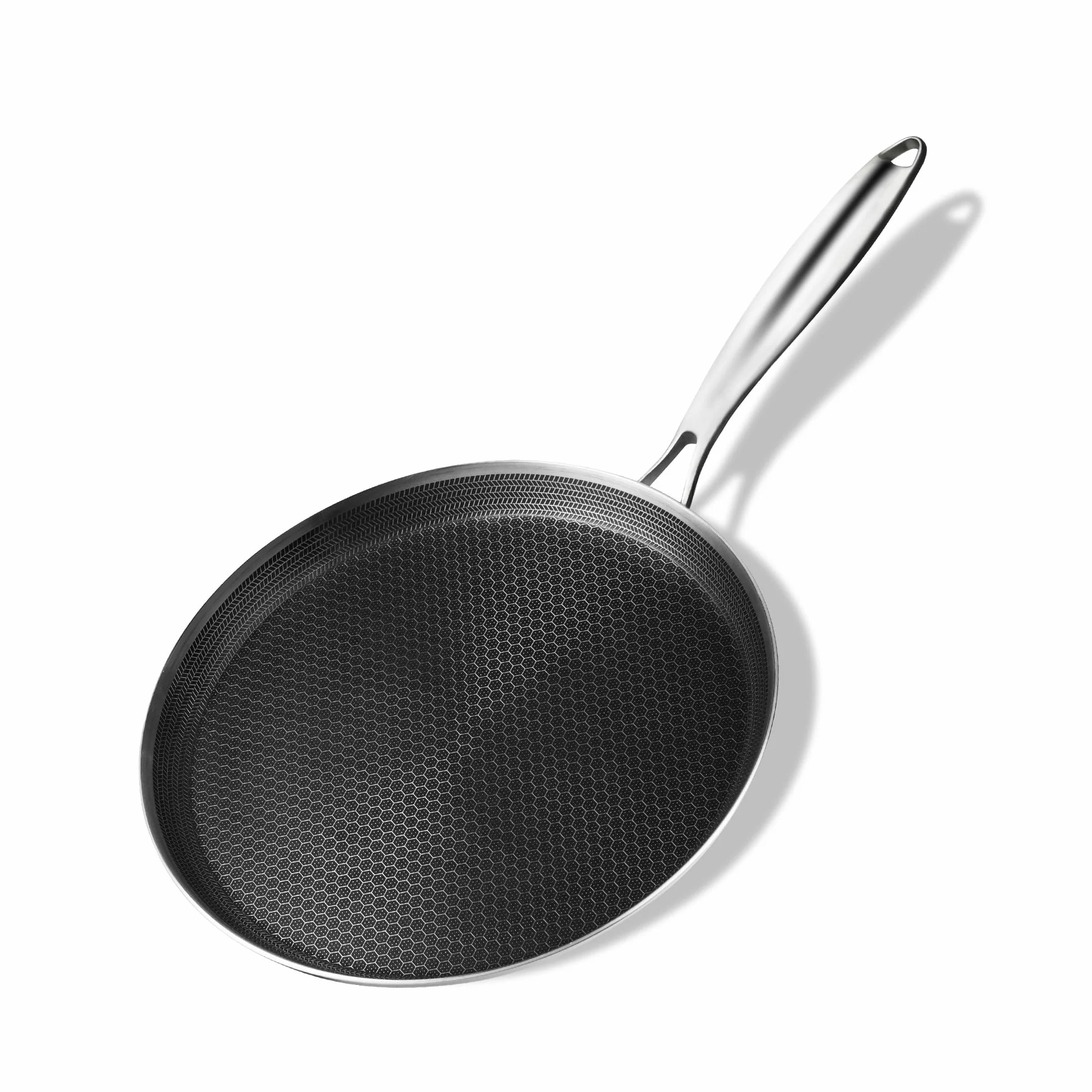 Innerwell Padella per crêpes in acciaio inox da 28 cm, padella antiaderente per frittelle e uova, lavabile in lavastoviglie e adatta al forno, compatibile con tutti i piani cottura, senza PFOA