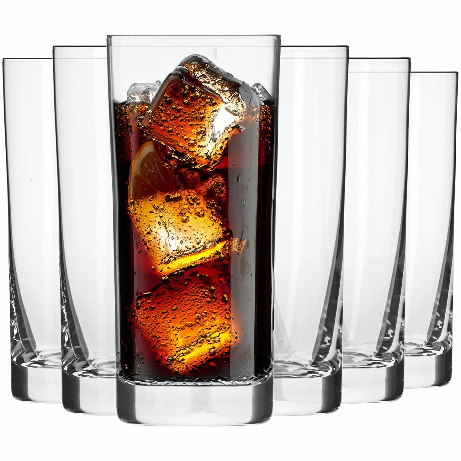 Krosno Blended Bicchieri Alti 350 ml Set da 6 – Bicchieri Long Drink in Cristallo Senza Piombo per Acqua, Succo, Cocktail e Bevande – Bicchieri Moderni Lavabili in Lavastoviglie