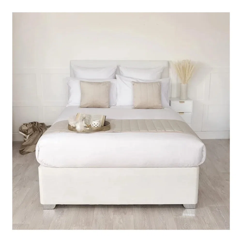 Rivestimento Base Letto Mantovana Giroletto in Lussuosa Finta Pelle Scamosciata Con Tessuto Su Tre Lati E Elastico Perimetrale Facile Da Installare (Grigio, 130x200x40cm)