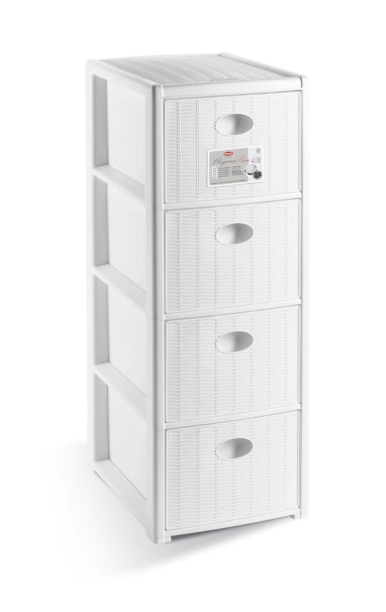 Stefanplast Cassettiera Salvaspazio, Bianco, Larghezza 30 x 40 profondità x 80 Altezza cm