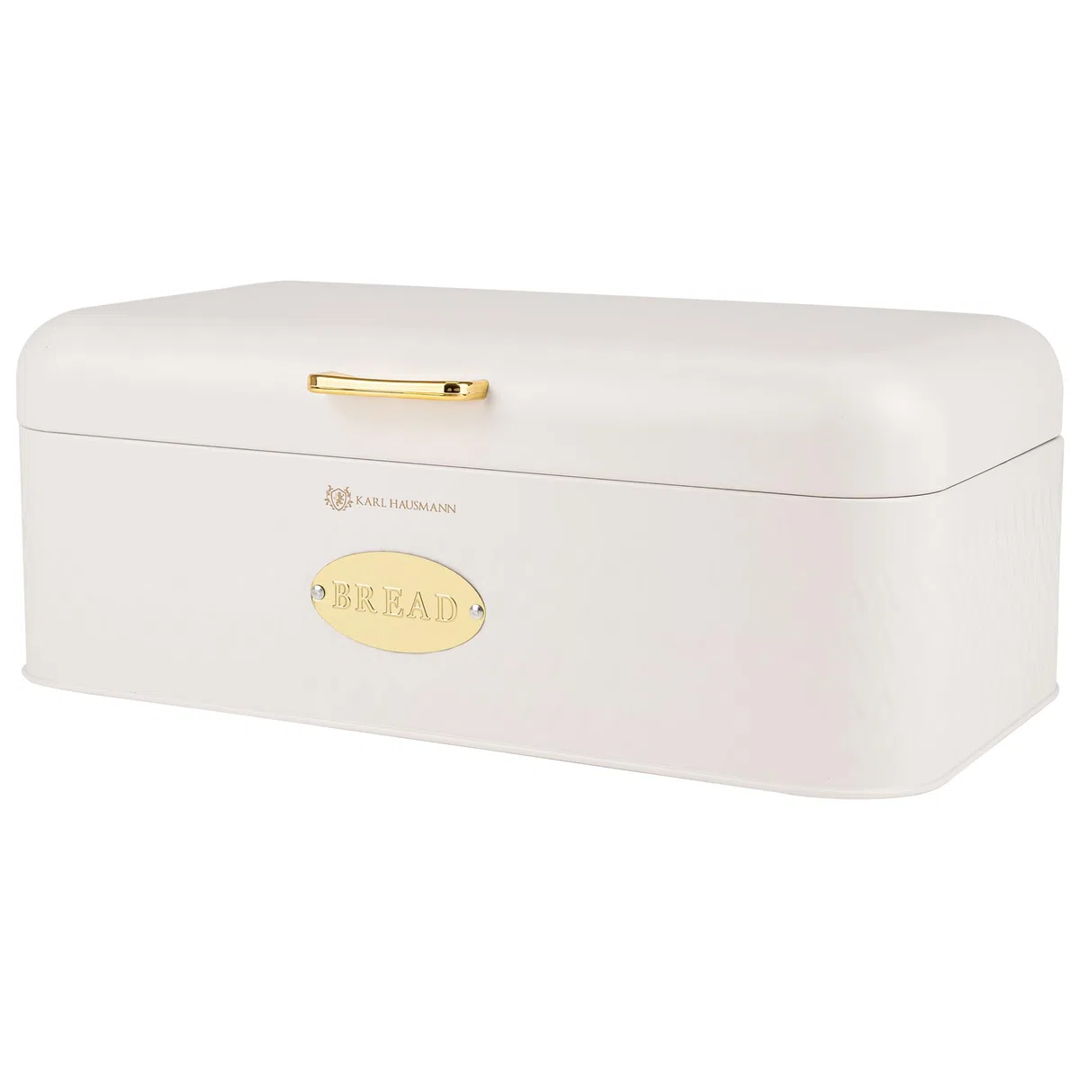 KARL HAUSMANN Portapane Bianco In Acciaio Inox - 42,5 x 23 x 16,5 cm - Grande Contenitore Per Pane, Panini E Prodotti Da Forno, Porta pane Moderno Con Fori Di Ventilazione Per Cucina