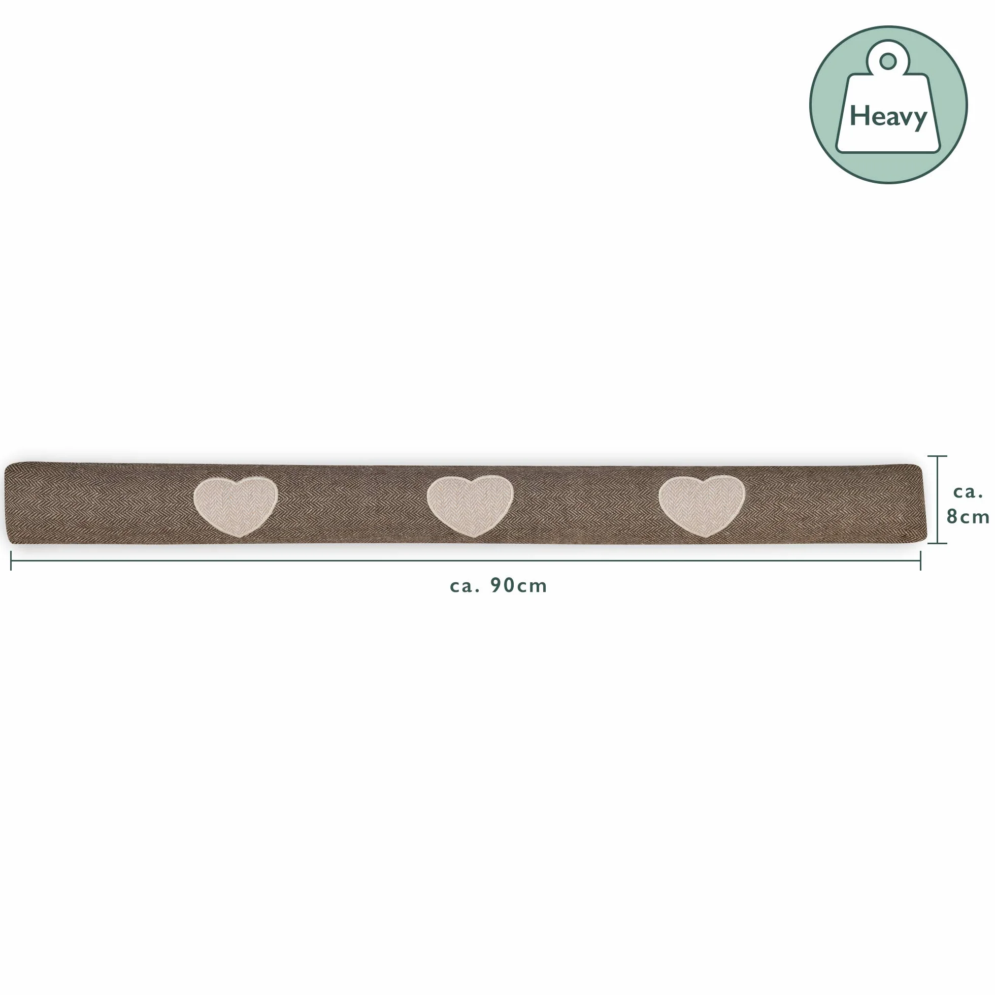 Beautissu 2x Paraspifferi Imbottito per Porta e finestra Tuuli HR L90xP8xA8 cm in Poliestere - paraspiffero Universale porte e finestre - paravento sottoporta Isolante - Contro Il Freddo - Marrone
