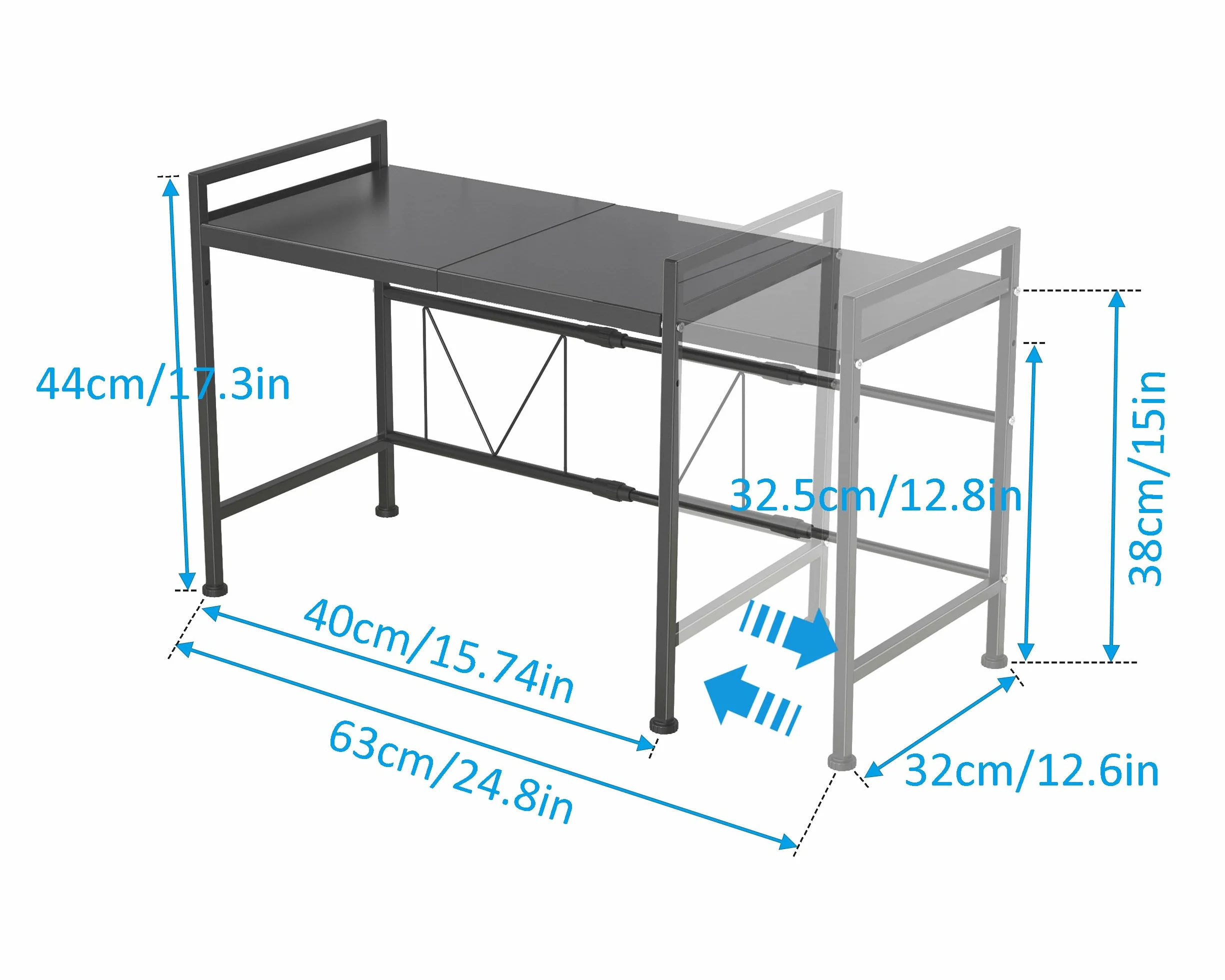 YunNasi Mensola per Microonde Supporto Estensibile per Forno a Microonde con 10 Ganci Scaffale da Cucina in Acciaio Carbonio Organizzatore di Stoccaggio da Cucina per Pentole e Padelle (Bianco 1)