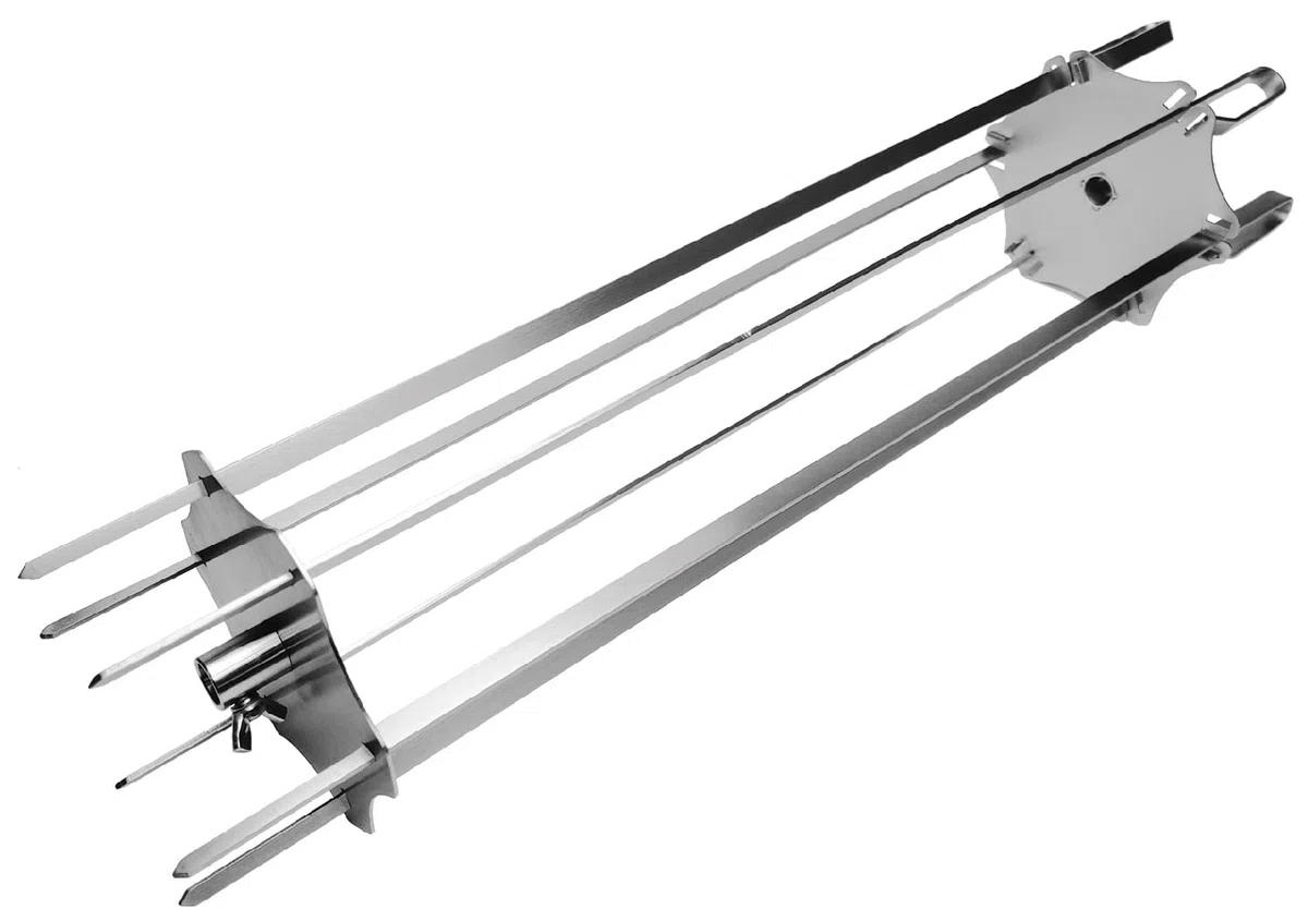 Grillfürst Grillrondell universale - Set per shish kebab per girarrosto e rotisserie, incl. 6 spiedini per shish kebab, gyros o kebab, lunghezza totale: 45 cm