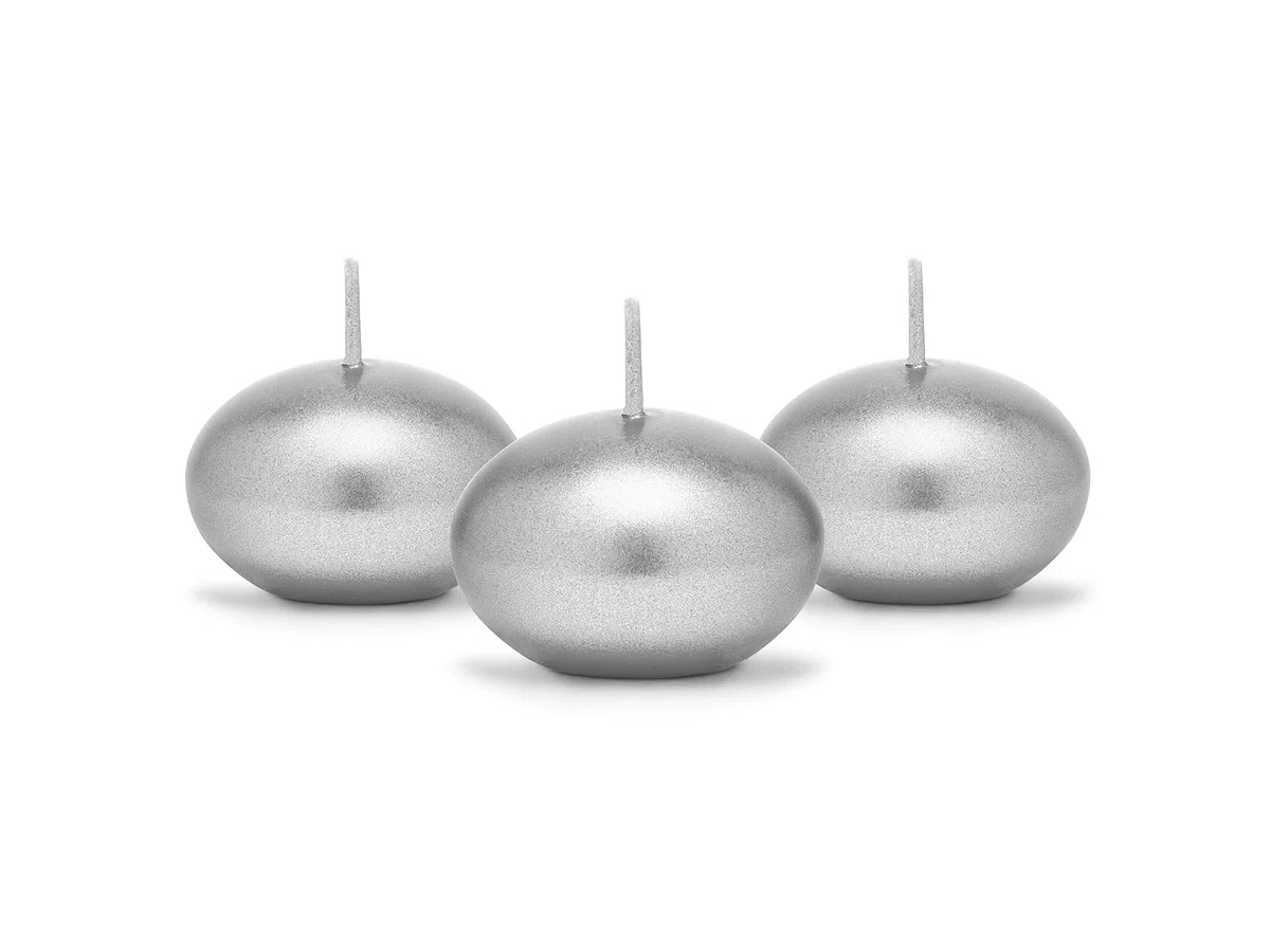 Unbekannt 50 Candele galleggianti Argento Metallizzato Candela Galleggiante 50 PZ