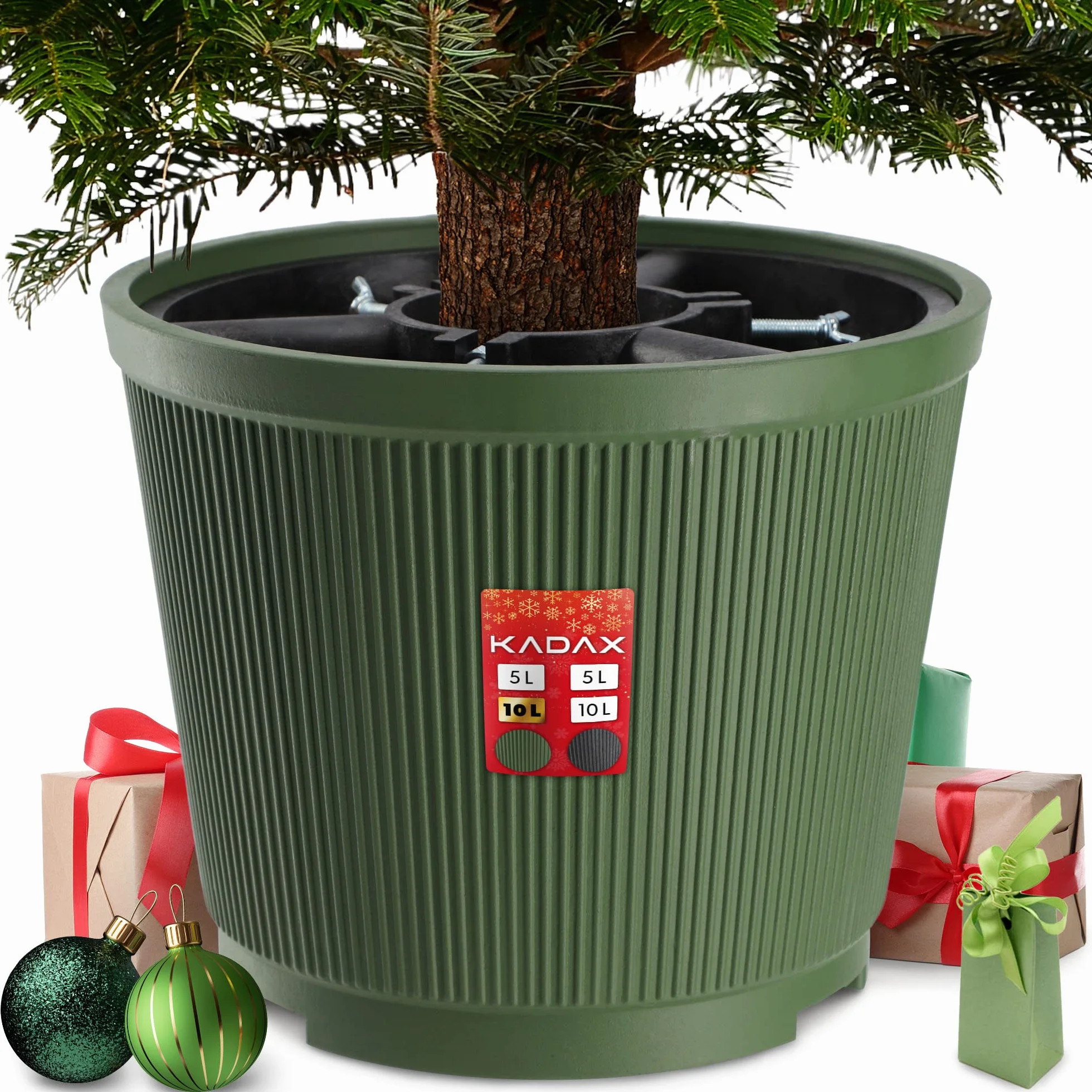 KADAX Supporto per Albero di Natale in Plastica Riciclata (Altezza Fino a 250 cm/Verde)