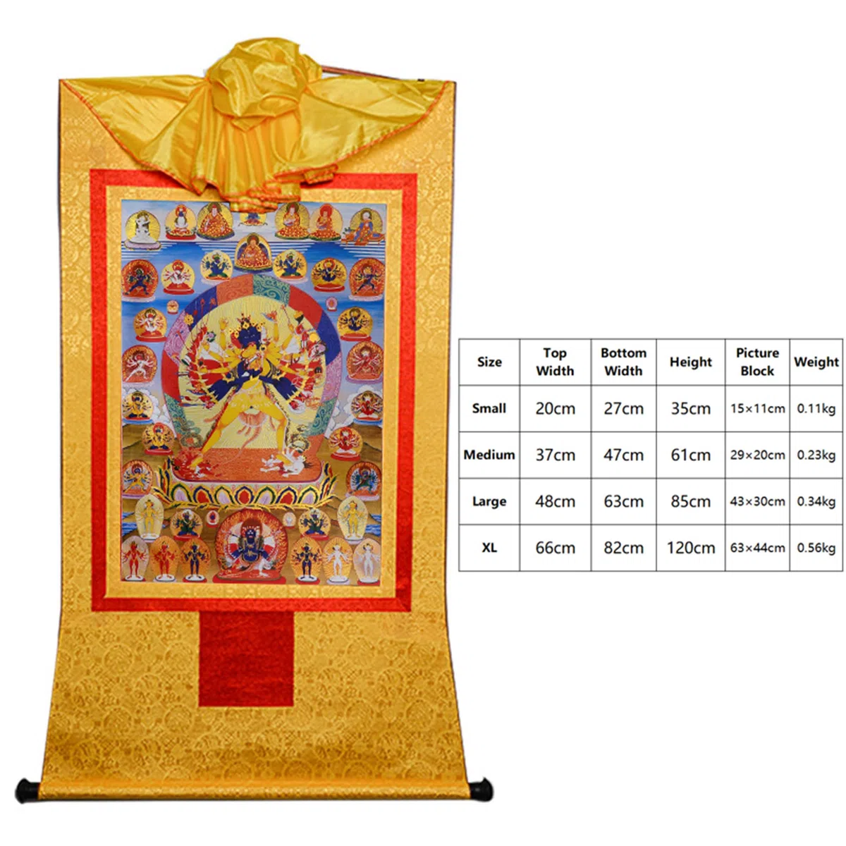 Gandhanra Thangka Tibetano - Kalacakra Vajrayogini Thangka - Arazzo di Buddha a Stampa Dorata per Decorazione Zen, Meditazione, Rilassamento Spirituale e Pace