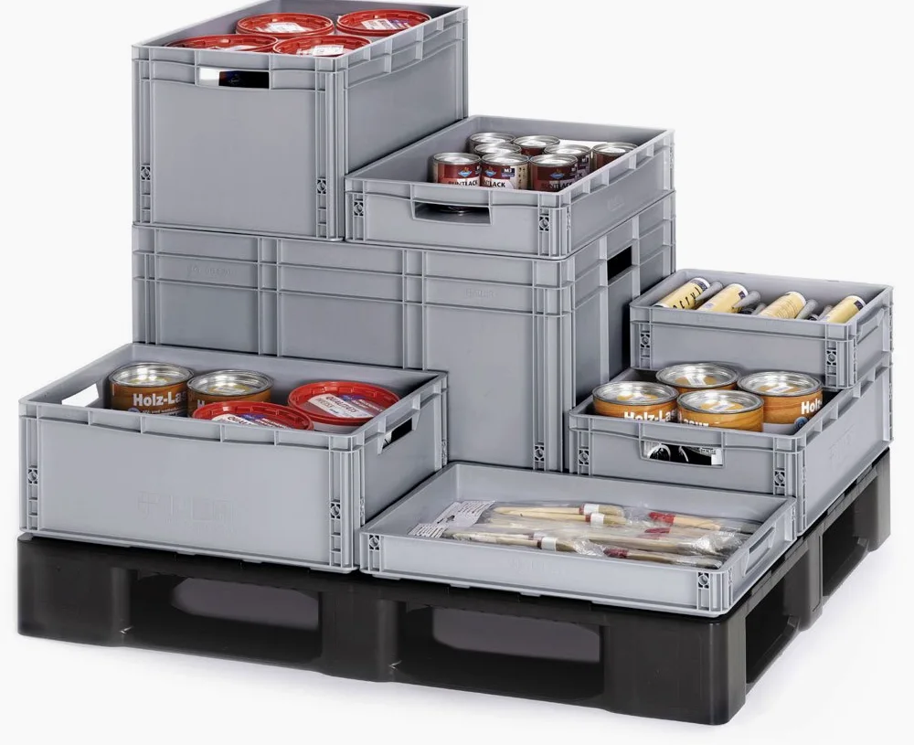 Contenitore Eurobox chiuso, 60 x 40 x 22 cm, 44 l
