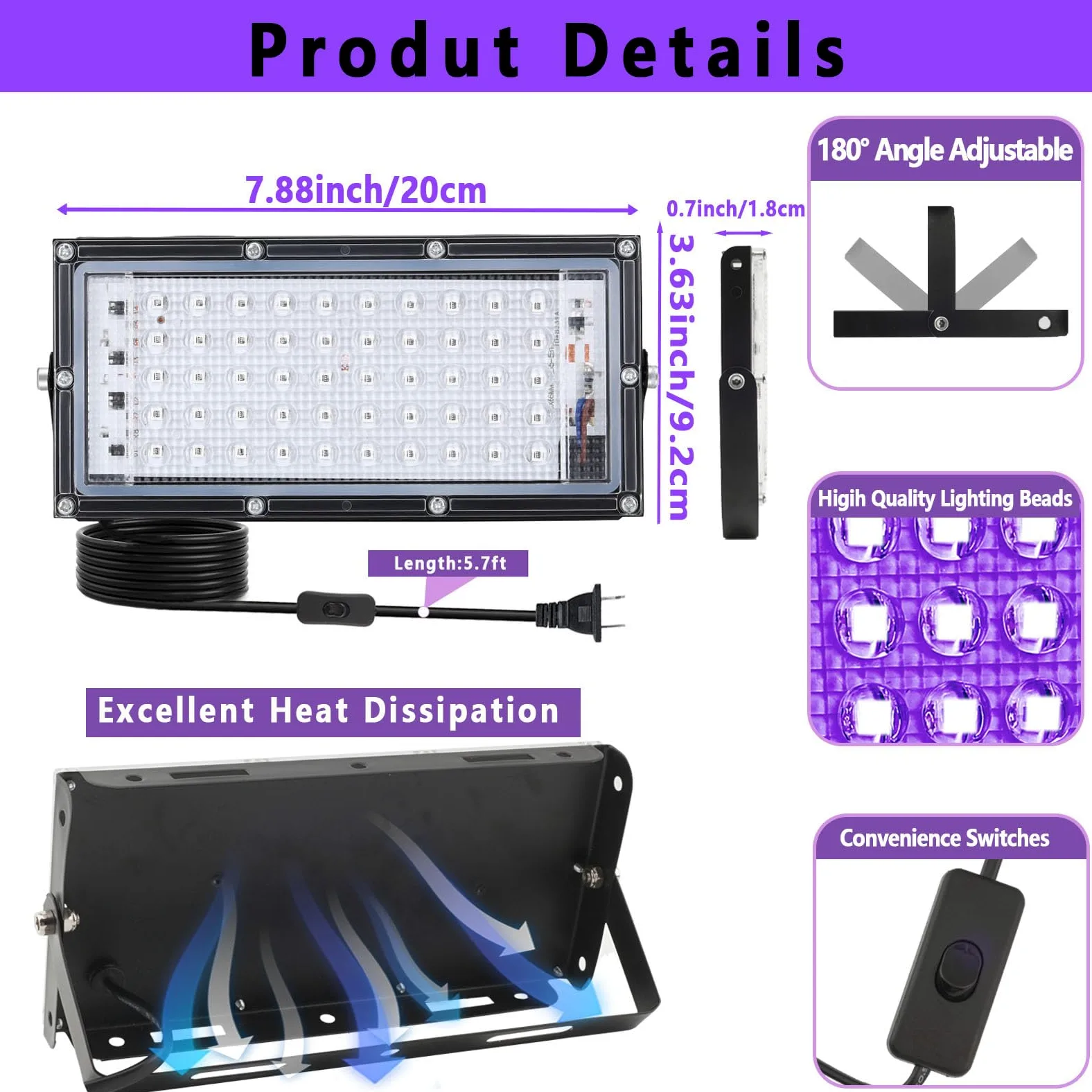 Dorhui - Unità di esposizione per serigrafia, 25 W LED di stampa di visualizzazione UV e supporto luce regolabile per kit cianottipo e serigrafia in emulsione