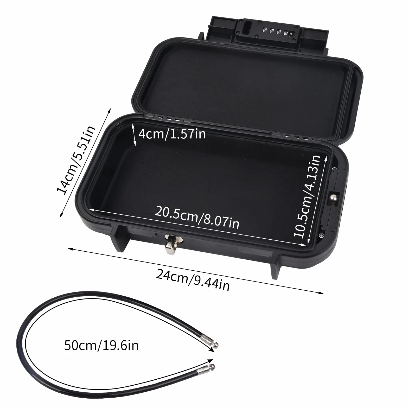 Mini Cassaforte Portatile con Combinazione, Cassetta per chiavi di Sicurezza da Viaggio con Corda Metallica Rimovibile, Cassaforte con Combinazione Numeri per Spiaggia, Sampeggio, Casa, Ufficio