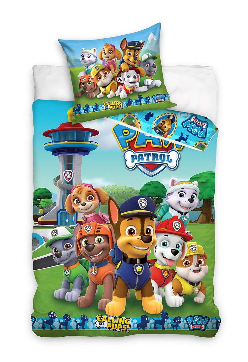 Parure da letto Pat Patrol Calling All Pups – copripiumino 140 x 200 cm + federa 65 x 65 cm