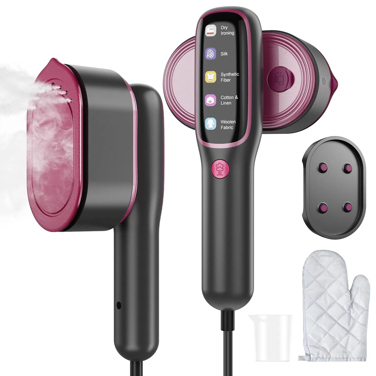 Ferro da Stiro da Viaggio, 2 in 1 Stiratore a Vapore e Ferro da Stiro 1200W, Ferro da Stiro a Vapore Ferro da Stiro Verticale, Riscaldamento Rapido in 15S - Serbatoio 100ml - 4+1 Modalità