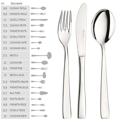 PINTINOX 12 Pezzi Forchetta da Tavola posata in Acciaio Inox 18/10 - Spessore mm 2,5 Made in Italy Modello Gamma