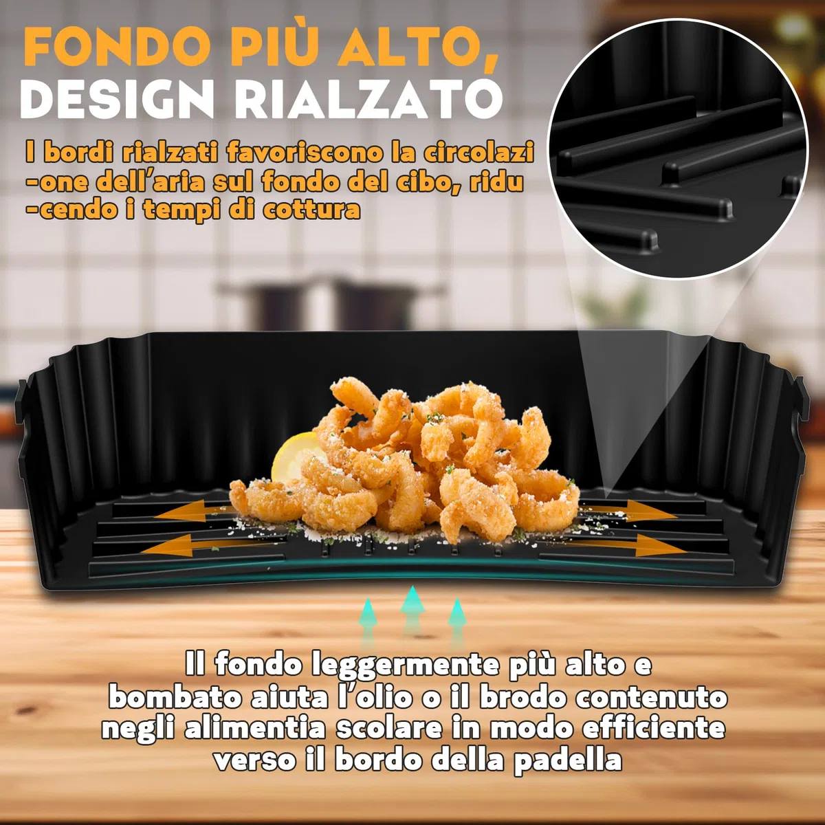 Accessori Friggitrice ad Aria per Philips Airfryer Serie 1000 7.1L, Riutilizzabile Customised Stampi Teglie & Griglia, per Philips Friggitrice ad Aria con Singolo/Doppio Cestello Flexi 7.1L(NA154/00) | 3 stampi in silicone per friggitrice ad aria, riutili