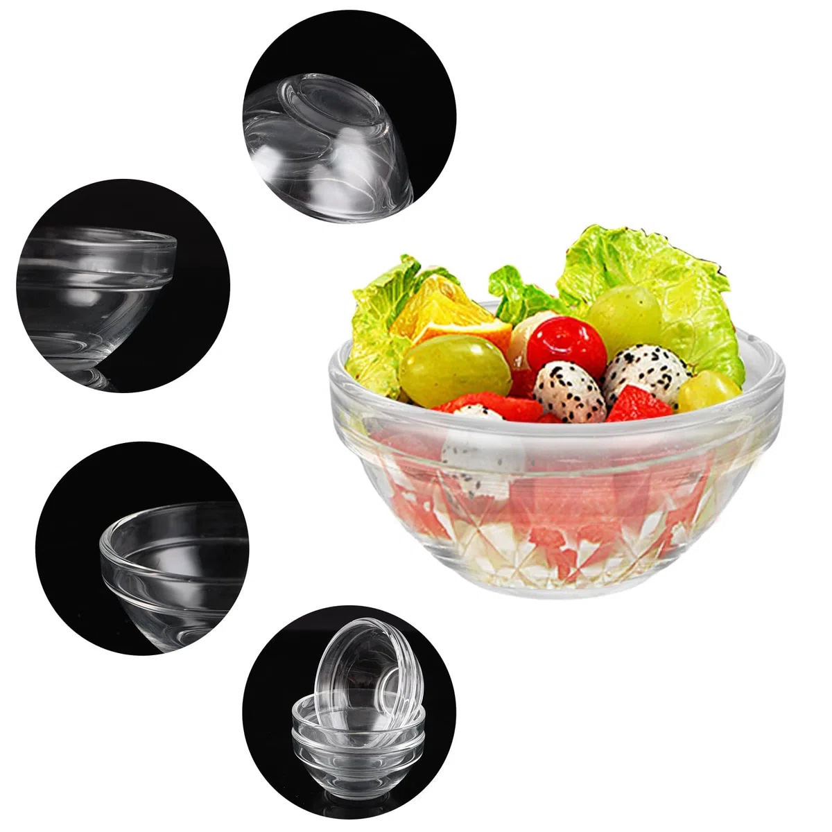 YAYODS 20 ciotole per salse, Ø 7.5 cm, ciotola in vetro da 75 ml, piccole ciotole per lavastoviglie e microonde, ingredienti da cucina, marmellate, salse, tapas, buffet