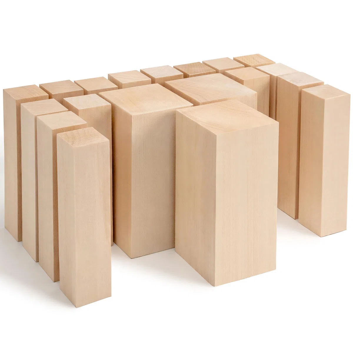 BeaverCraft Blocchi per intaglio in tiglio Kit per intaglio del legno da 19 pezzi Blocchi di legno non finiti BW19