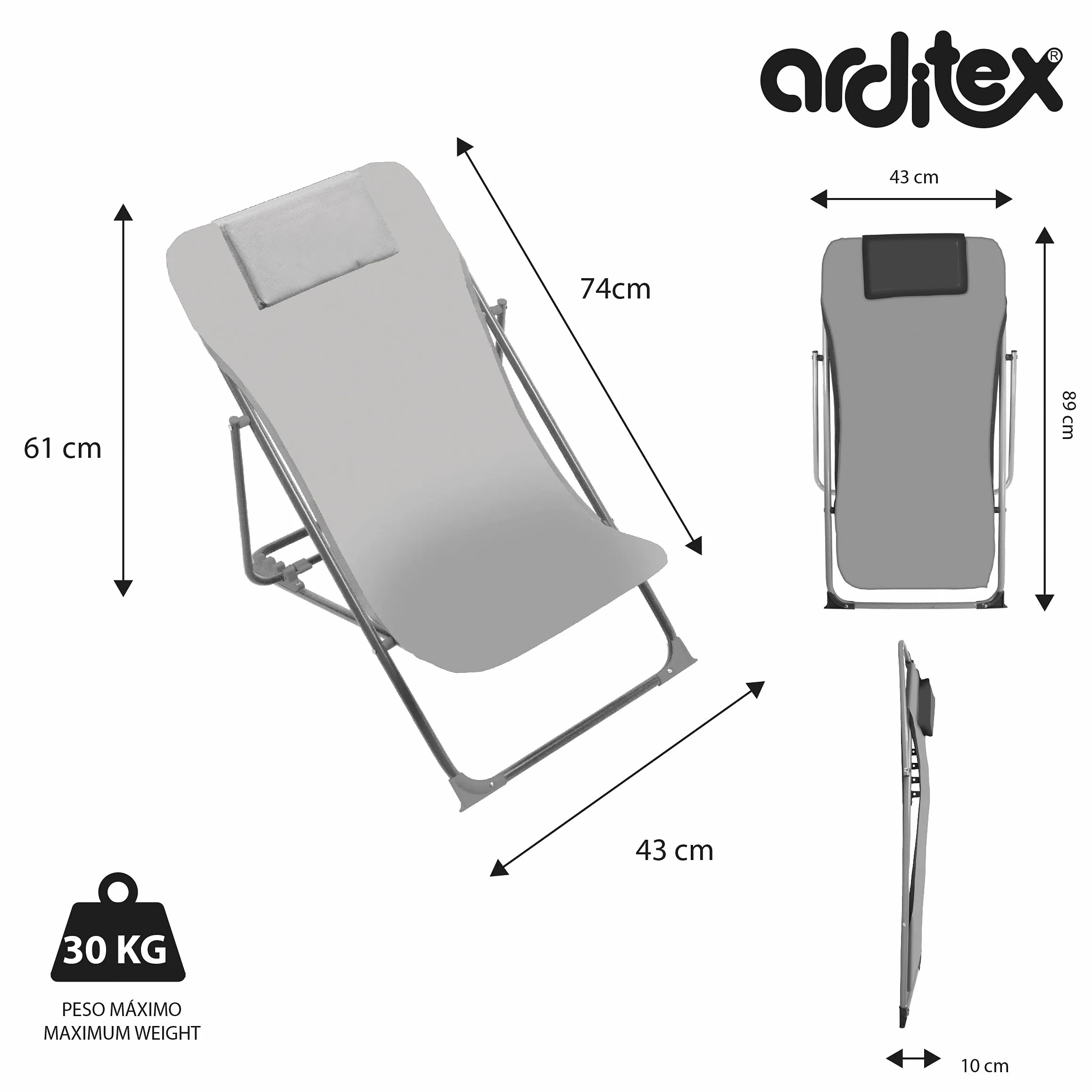 ARDITEX WD16132 Lettino pieghevole da 43 x 66 x 61 cm di Disney-Frozen