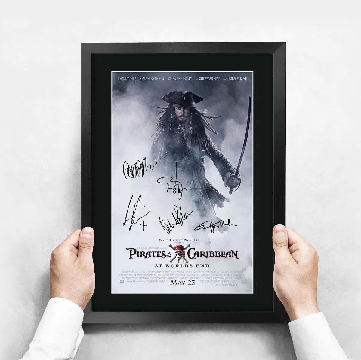 HWC Trading FR A3 Pirates of the Caribbean 3 At World's End Jonny Depp Regali Stampato Poster Firmato Autografo Immagine Per Film Memorabilia Tifosi - A3 Framed