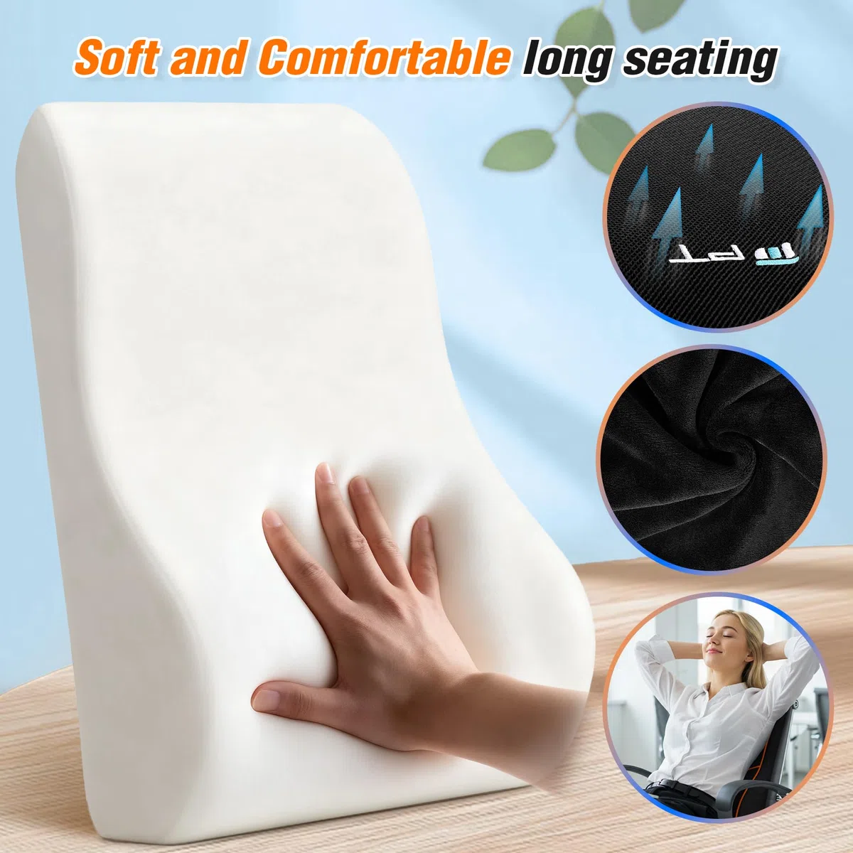 POOTACK Lombare Sedia Ufficio, Cuscino Supporto in Memory Foam, Cuscino Lombare Auto, Cuscino Lombare Auto, Supporto Schiena Sedia Gaming e poltrona reclinabile migliora la zona di comfort lombare
