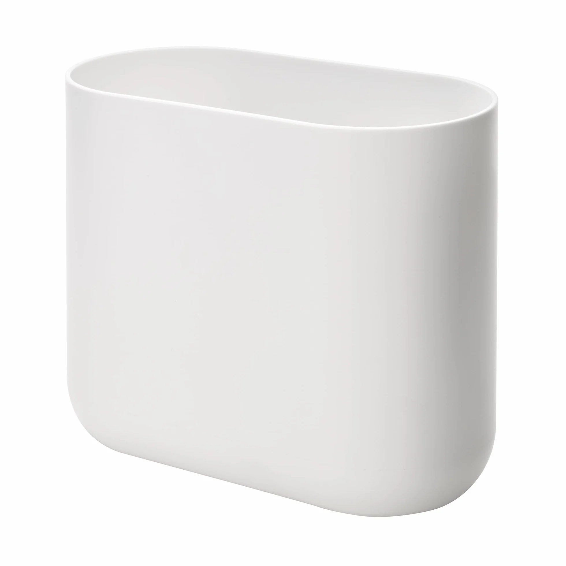 iDesign Cade Cestino spazzatura per bagno o cucina, Piccola pattumiera bagno in plastica, Cestino design per cosmetici, bianco