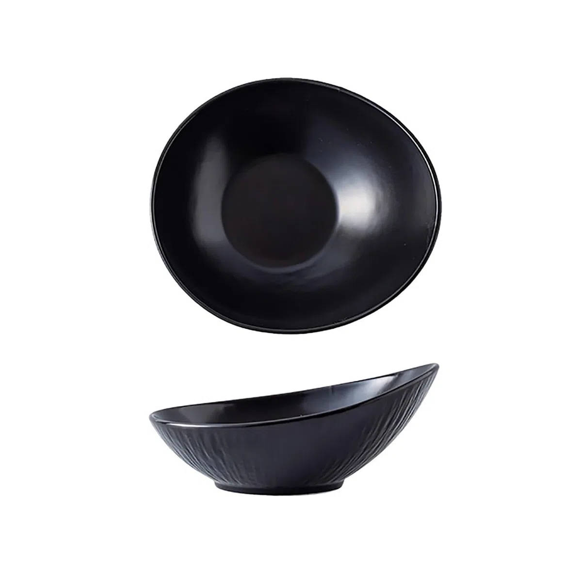 Insalatiera in ceramica per pasta, insalata, frutta, 30 cm/1200 ml, colore: nero
