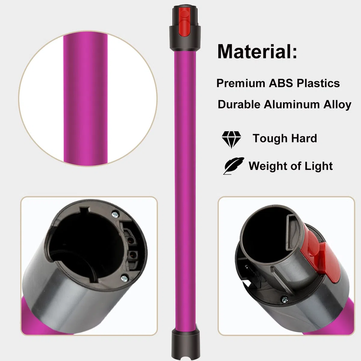Tubo Ricambi per Dyson V15 V11 V10 V8 V7 Aspirapolvere, Tubo Prolunga di Ricambio, Prolunga Telescopica Asta Rigida 72cm - Fucsia