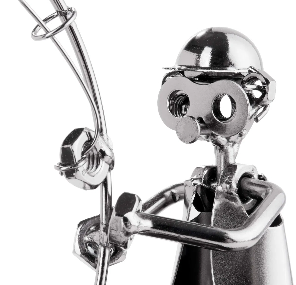 BRUBAKER Vite Uomo Pescatore in Barca - Figura Artigianale in Ferro Uomo di Metallo Fishing - Idea Regalo in Metallo per Pescatori e Pescatori