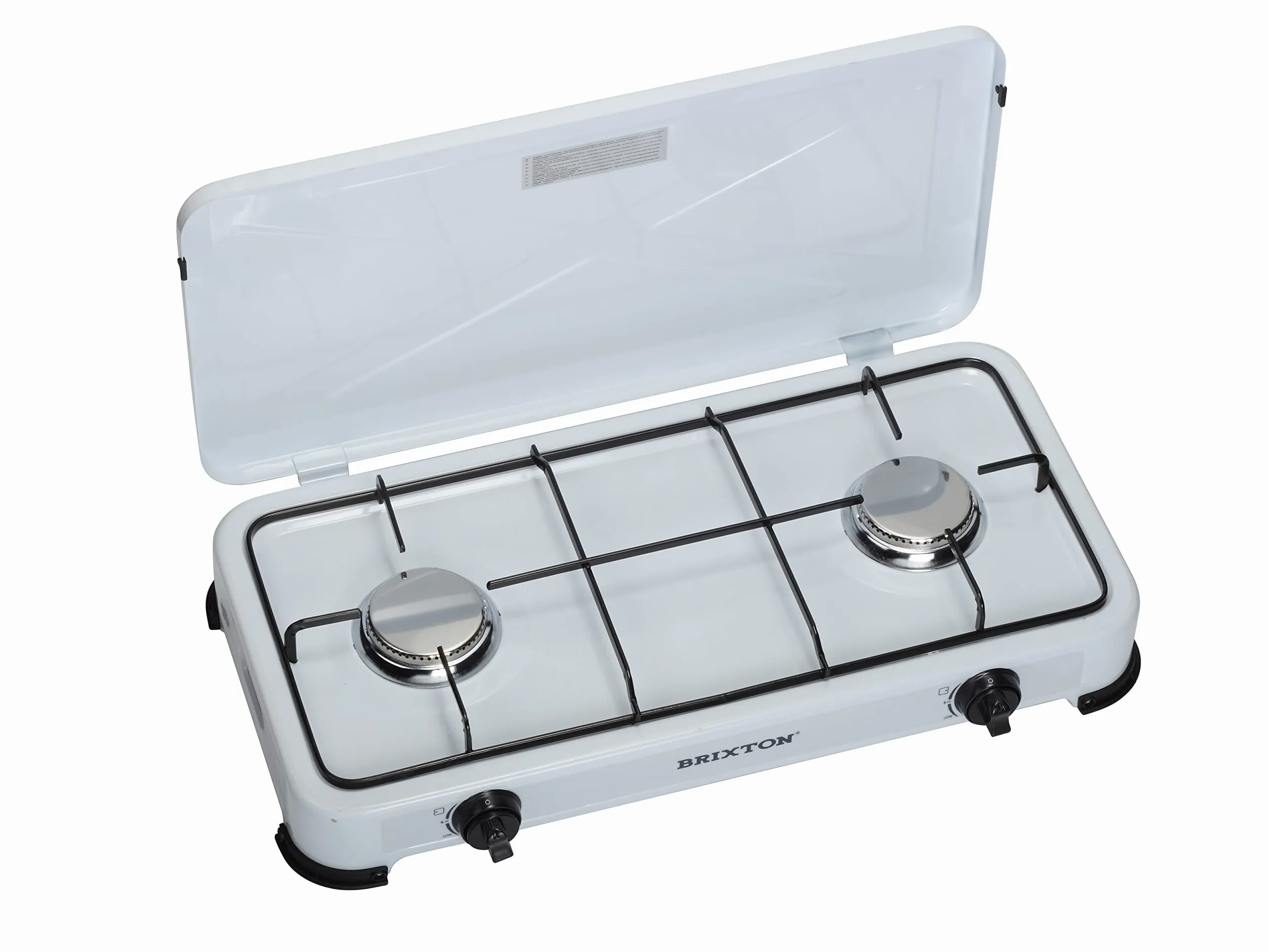 FireFriend Fornello a Gas da Campeggio KO-6382, 2 bruciatori, 2 x 1500 Watt, Bianco