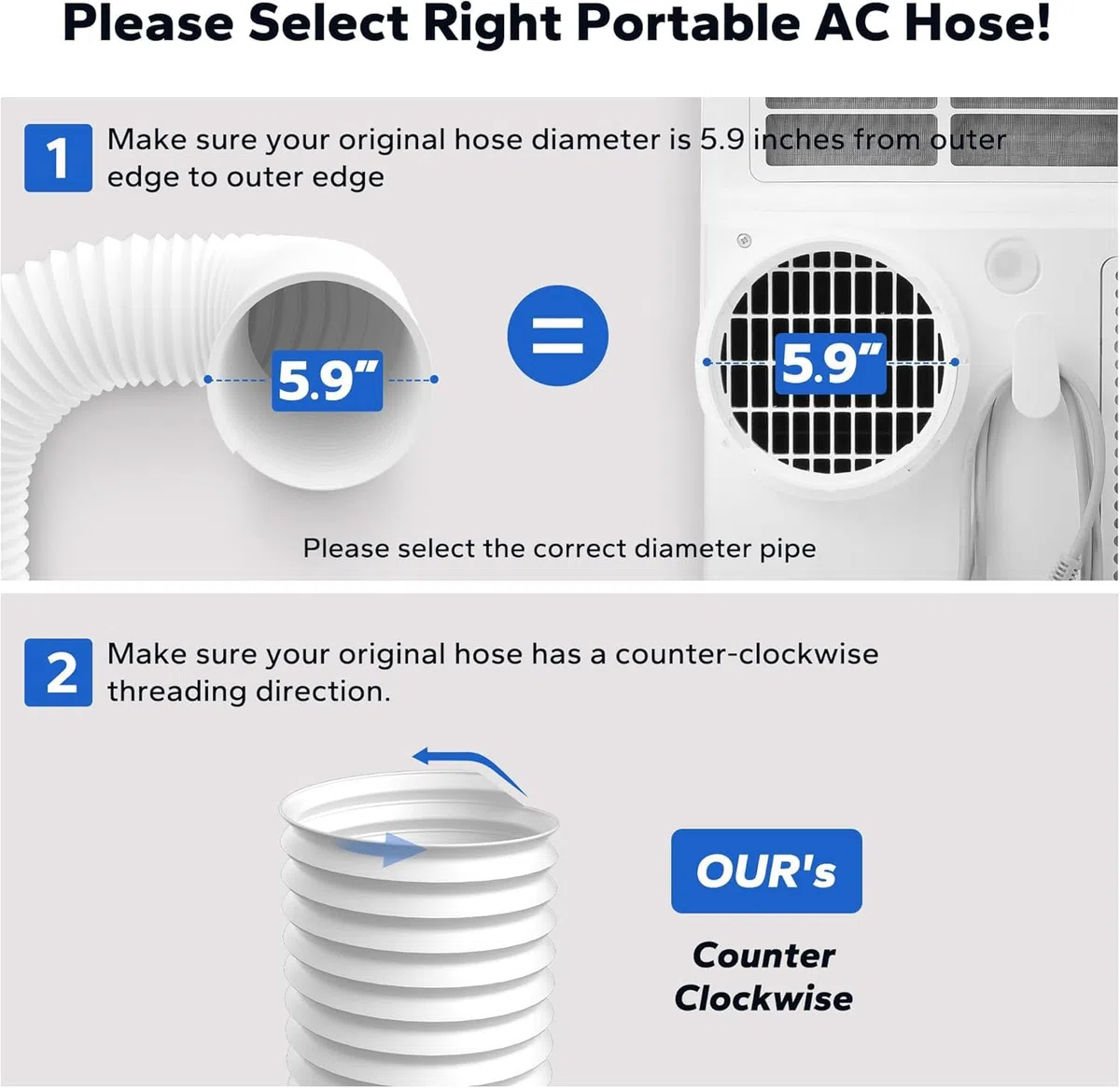 LINGKY Tubo di Scarico PVC Ø150mm 3m Tubo di Ventilazione Flessibile con Filettatura Antioraria, per esempio per impianti di climatizzazione, asciugatrice, cappa aspirante