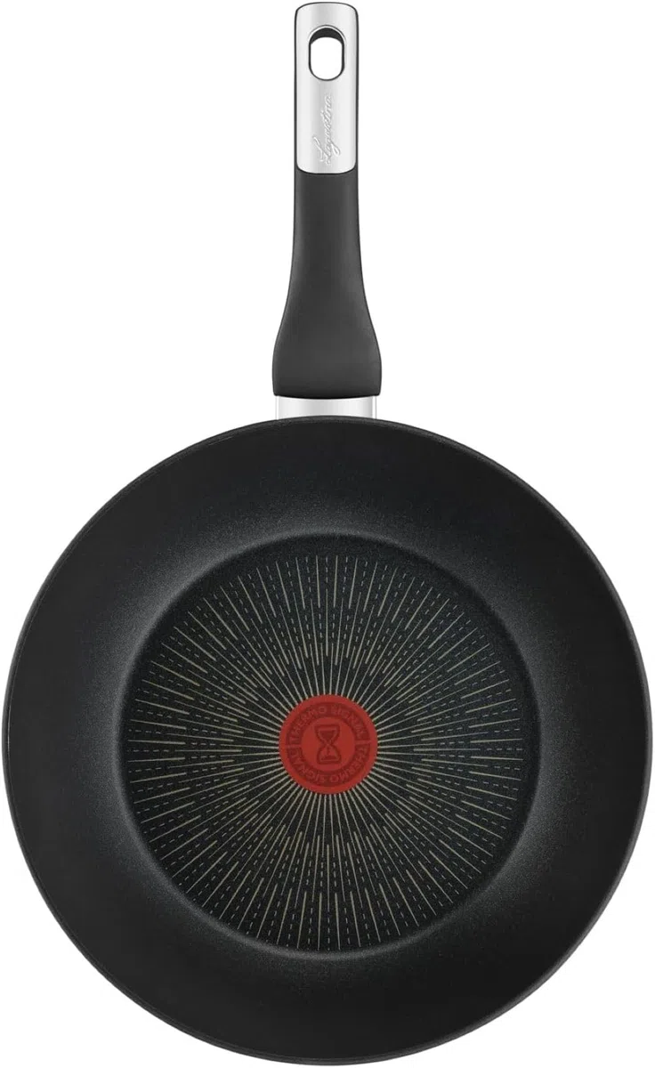 Lagostina Intensive Pro, Wok Antiaderente 28 cm, Rivestimento Titanio Antigraffio, Cottura Rapida e Uniforme, Tecnologia Thermo-Signal, Wok Adatto a Tutte le Fonti di Calore Inclusa Induzione