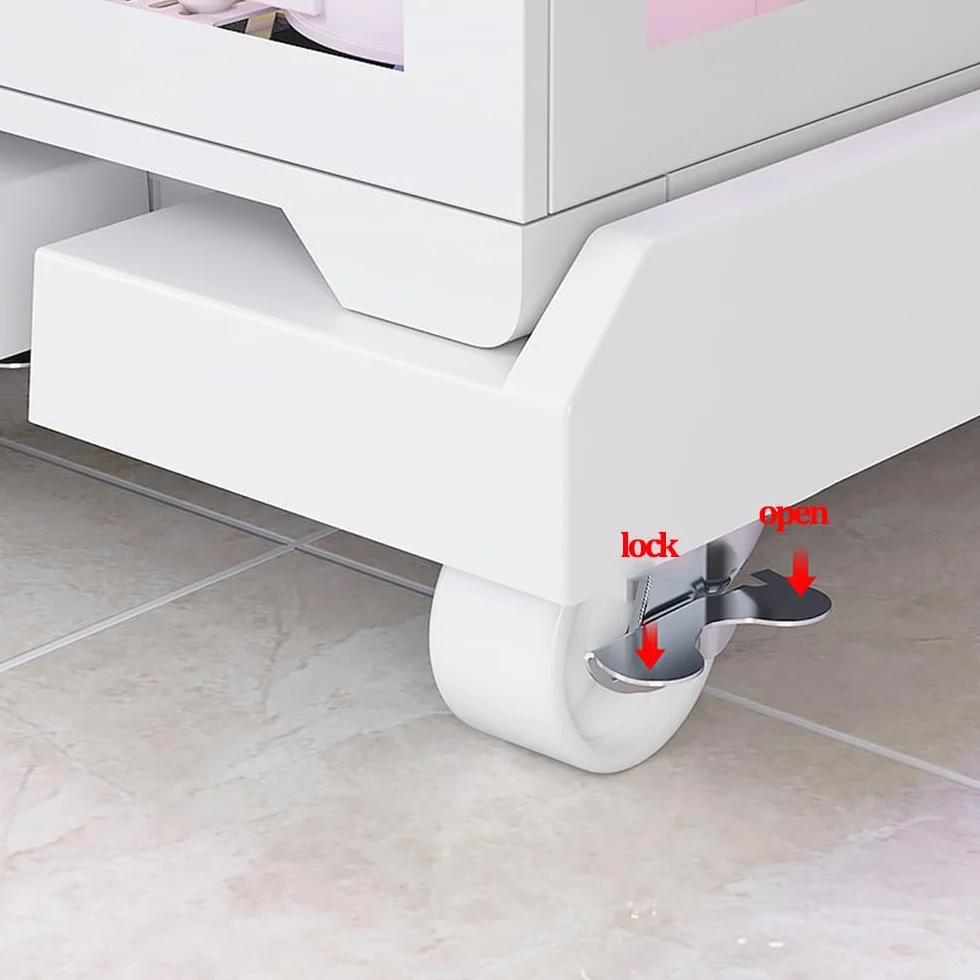 Supporto per PC Case Stand, Supporto per PC Case con rotelle Bloccabili, Regolabile Computer CPU Holder e 6 Ruota, Adatto alla Maggior Parte dei Computer-Bianco