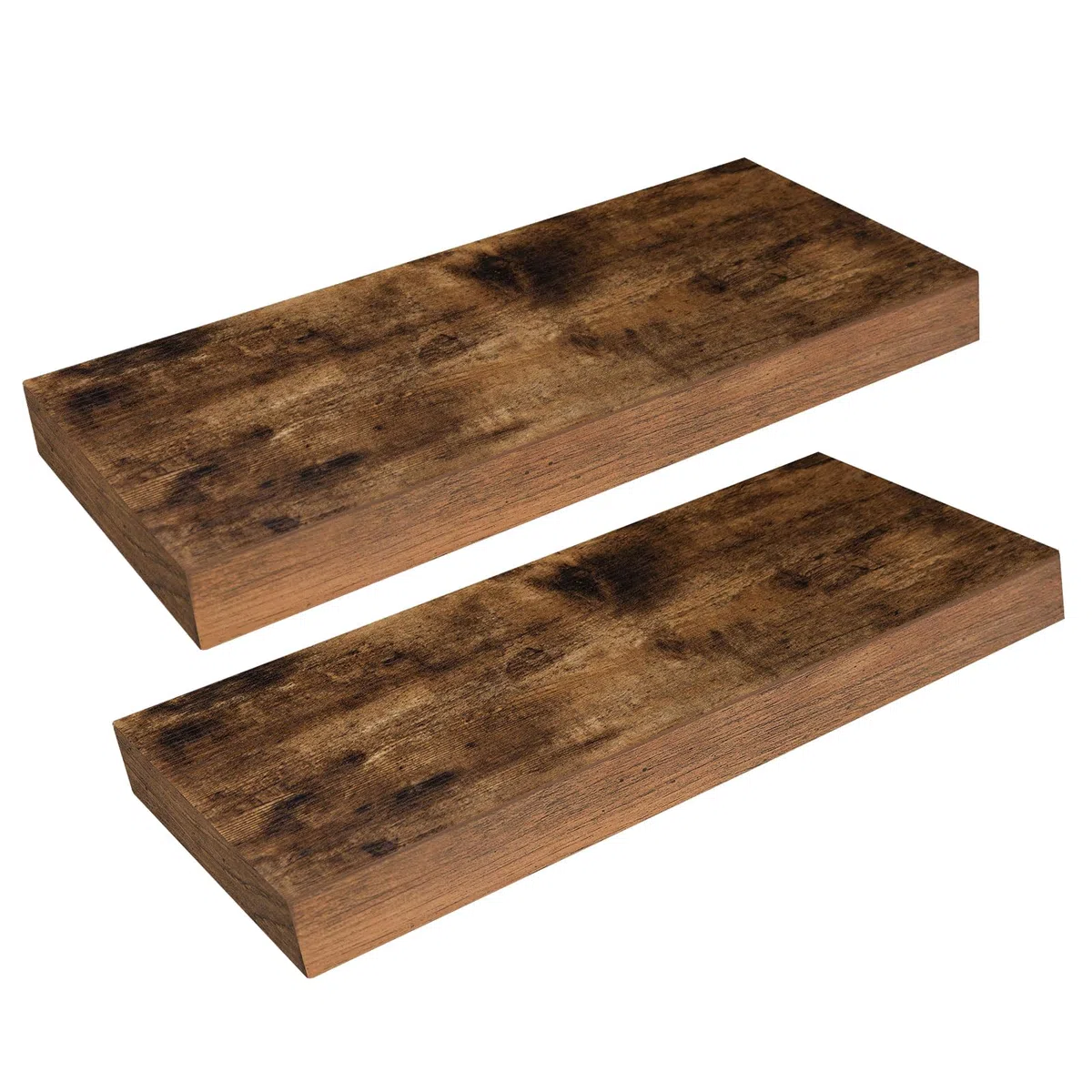 HOOBRO Set di 2 Mensole da Muro Sospese, Robuste Mensole da Parete Marrone Vintage, con Supporto Nascosto, 40 cm, per Bagno, Camera da Letto, Cucina, Ufficio, Soggiorno EBF40BJ01