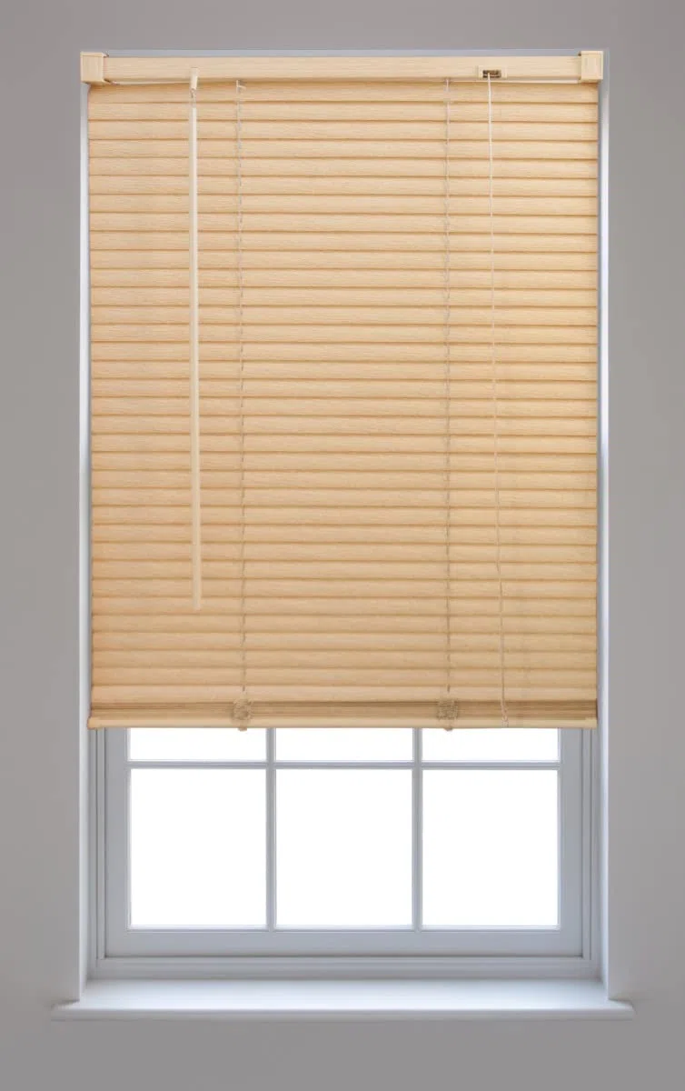 Persiane veneziane in PVC effetto legno, tagliabili, per ufficio e casa, nuove - Teak 85cm x 210cm