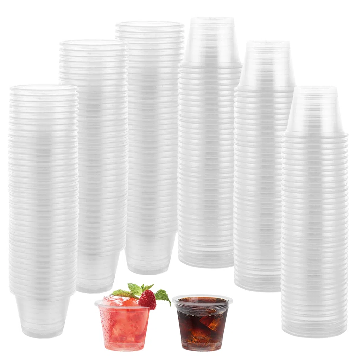 WOPPLXY 500 bicchieri da liquore in plastica, 40 ml/4 cl, trasparenti, riutilizzabili, in plastica, per feste, riunioni, matrimoni, feste di Natale e negozio