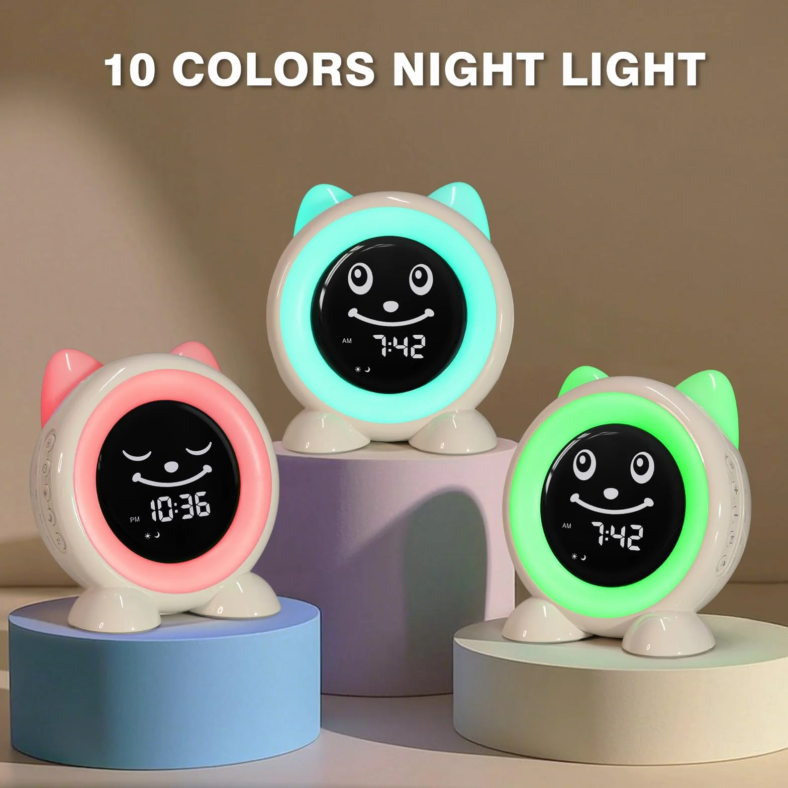 Time to Wake Sveglia per bambini, I.CODE Orologio da allenamento del sonno per i bambini con luce notturna e timer Nap, regalo per bambini da 2 a 10 anni (verde foresta)