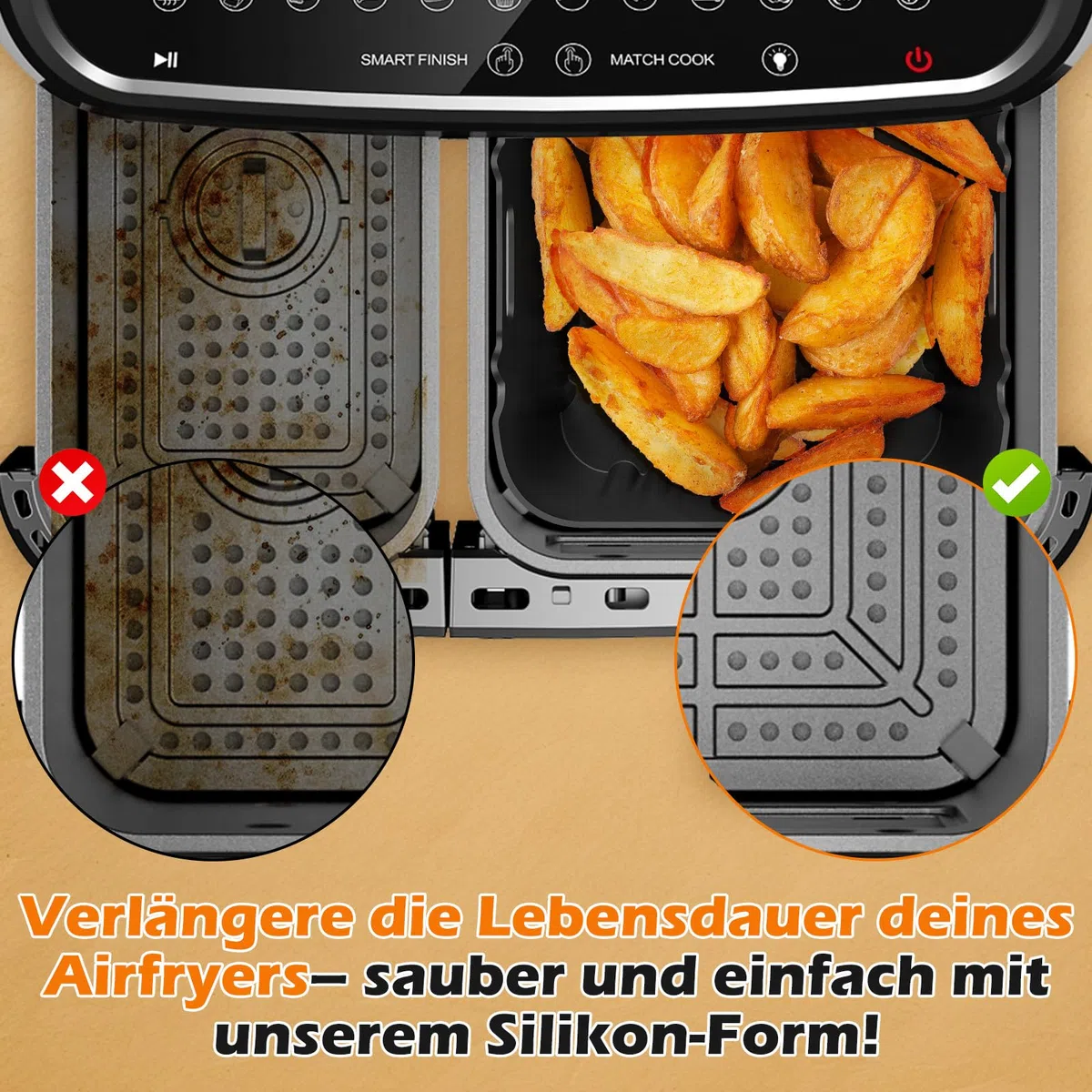 Accessori per friggitrice ad aria calda Philips Dual Basket Airfryer serie 5000/3000 6L/3L, Airfryer stampo in silicone per Philips 5000, senza BPA, riutilizzabile e per uso alimentare (25 pezzi)