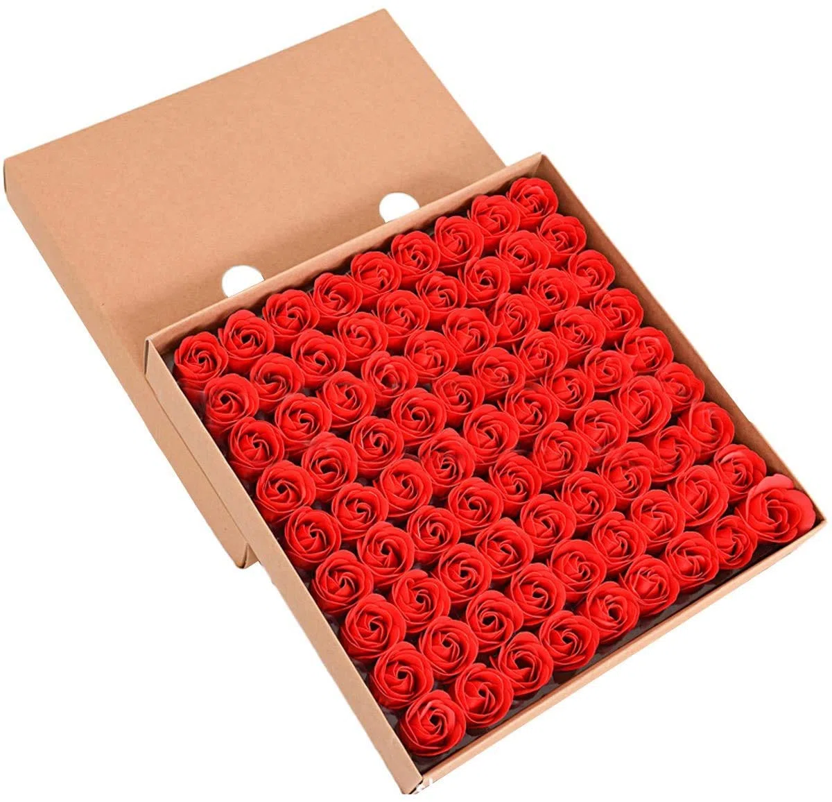 ZUMUii Butterme 81pcs Mano Bagno profumato Sapone del germoglio della Rosa Petali di Fiori di Favore di Nozze in Contenitore di Regalo (Rosso)