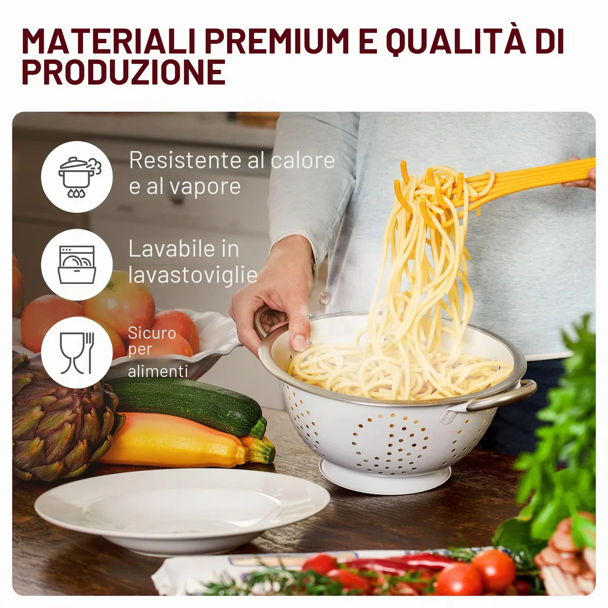 Forchetta a forma di spaghetti in plastica divertente/Forchetta per pasta da una serie di gadget da cucina ispirati alla pasta | Forchetta per pasta cool per afferrare e servire la pasta | Accessori