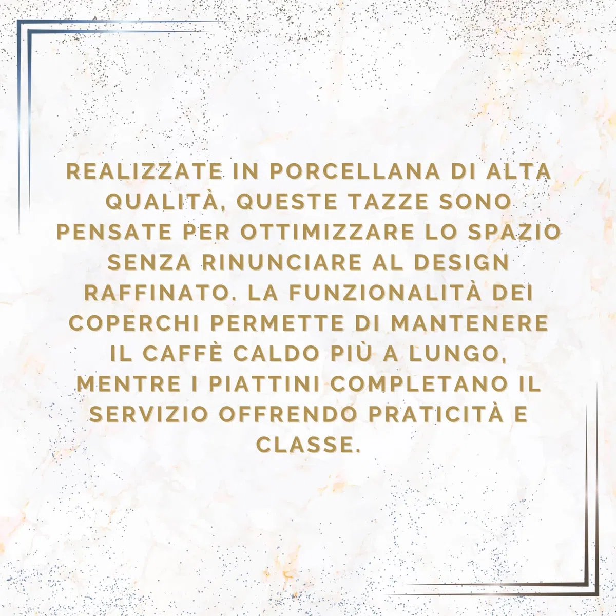 Set 6 Tazze da Caffè Impilabili con 6 Piattini 6 Coperchi Coordinati Porcellana Finitura Liscia e Raffinata Elegante Idea Regalo