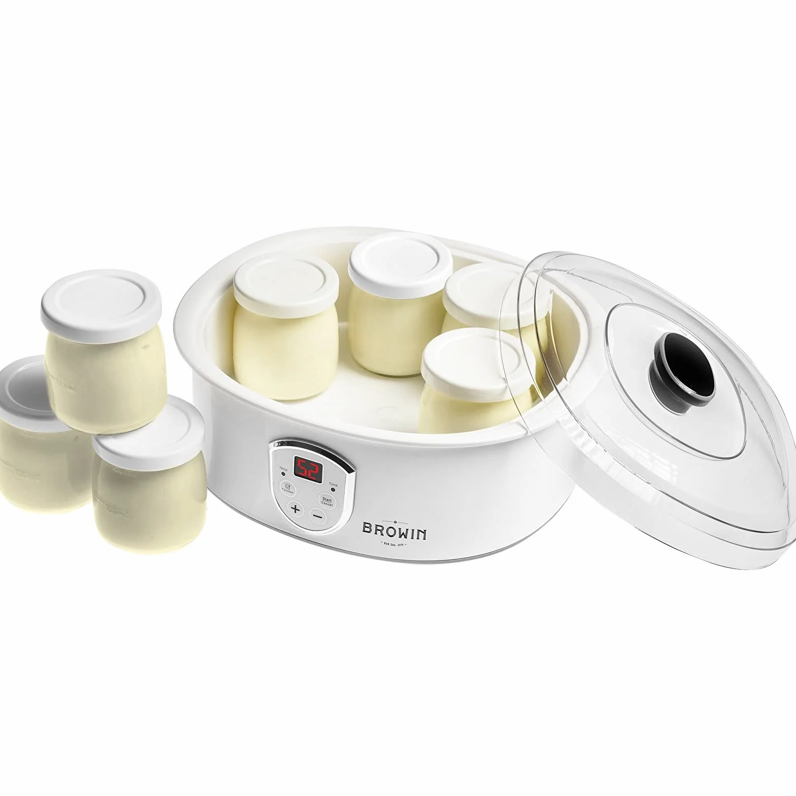 BROWIN® 801015 Yogurtiera con termostato |7 vasetti |1,3 L