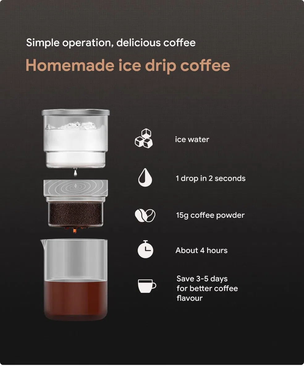 i Cafilas Cold Brew Dripper Cold Brew Coffee Maker, 2 in 1, 300 ml, per caffè e tè preparati a freddo, macchina da caffè per estrazione a freddo