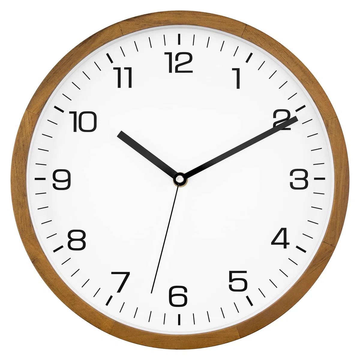 Foxtop Orologio da Parete in Legno Massello 30 cm Senza Ticchettio - Orologio Silenzioso Moderno con Cornice in Legno per Camera da Letto, Cucina, Soggiorno, Ufficio e Scuola