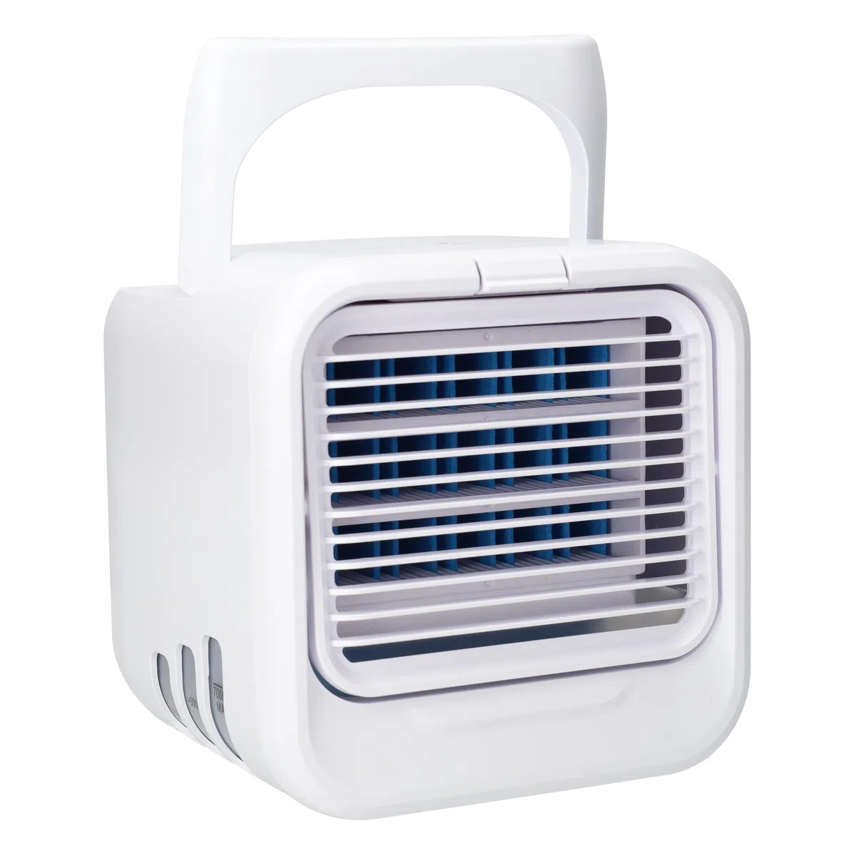 Silvergear® Climatizzatore mobile, mini refrigeratore d'aria, si raffredda con acqua o cubetti di ghiaccio, 3 livelli di ventilazione, 7 modalità di luce LED regolabili, ventilatore da tavolo