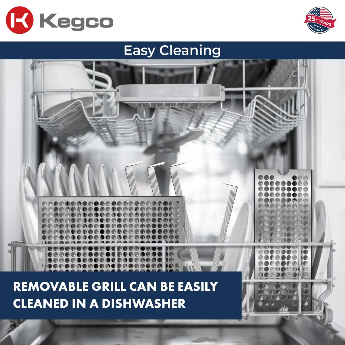 Kegco KC DP-125 - Vassoio antigoccia, in acciaio inox