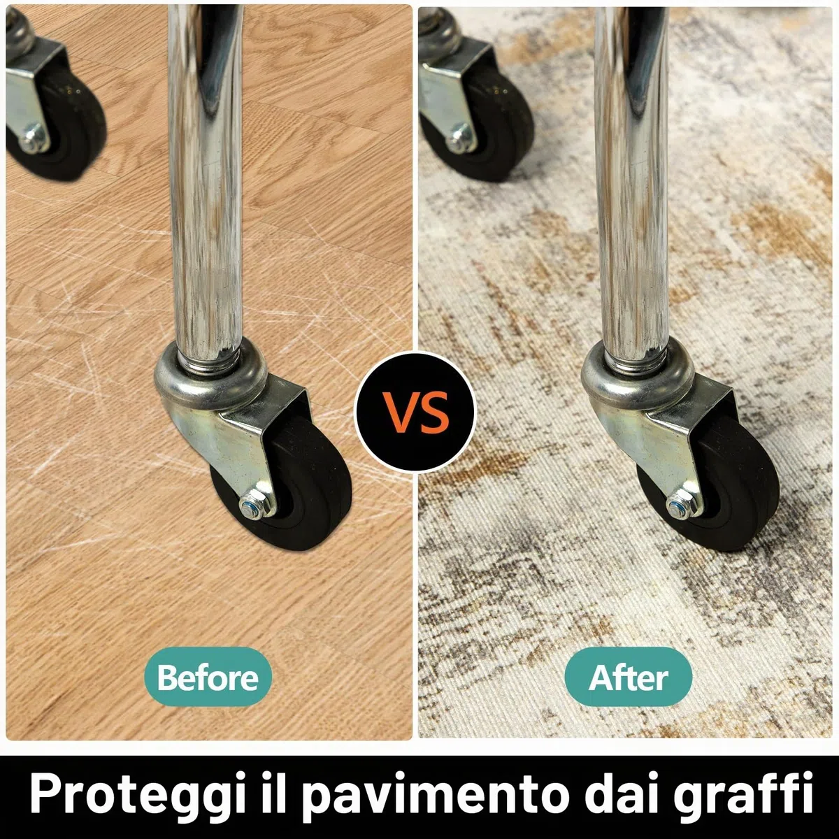 Famibay Tappeto Sedia Ufficio 90 x 120 cm Tappeto Salvapavimento Antiscivolo Tappeto per Sedia con Ruote Gaming Beige Marrone per Pavimenti Duri Parquet Piastrelle